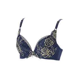 3/4カップショートブラジャー(Idelat Indigo Navy イデラインディゴネイビー)
